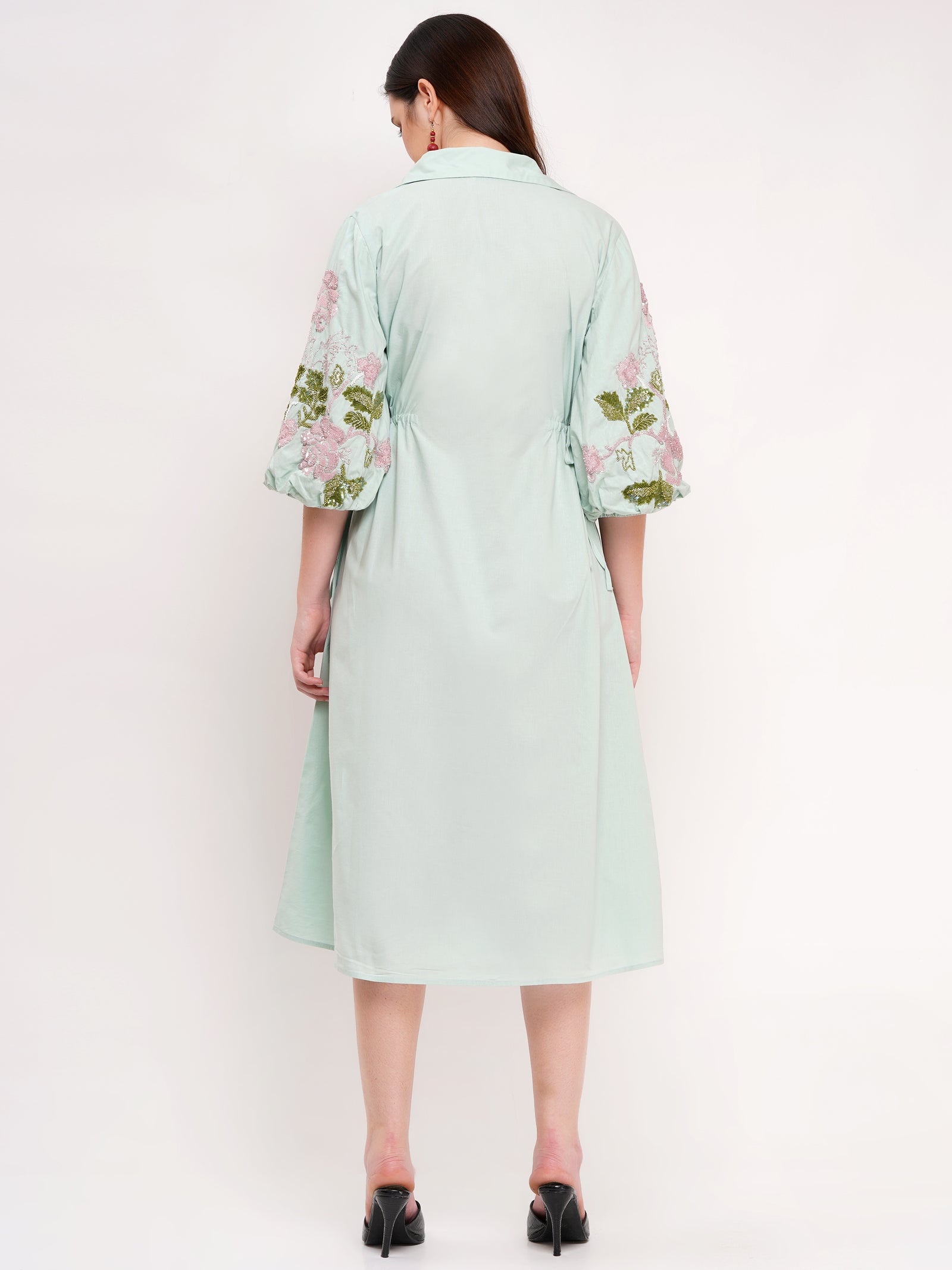 Effortlessly Chic Mint Green Poplin Dress