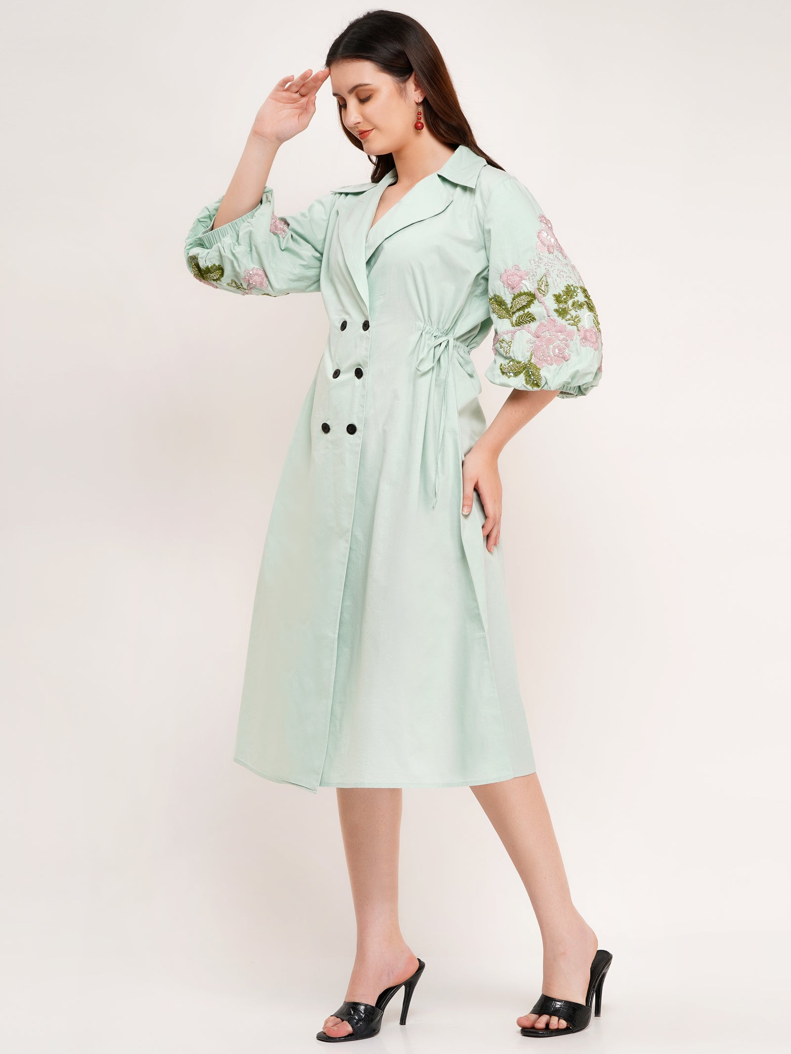 Effortlessly Chic Mint Green Poplin Dress