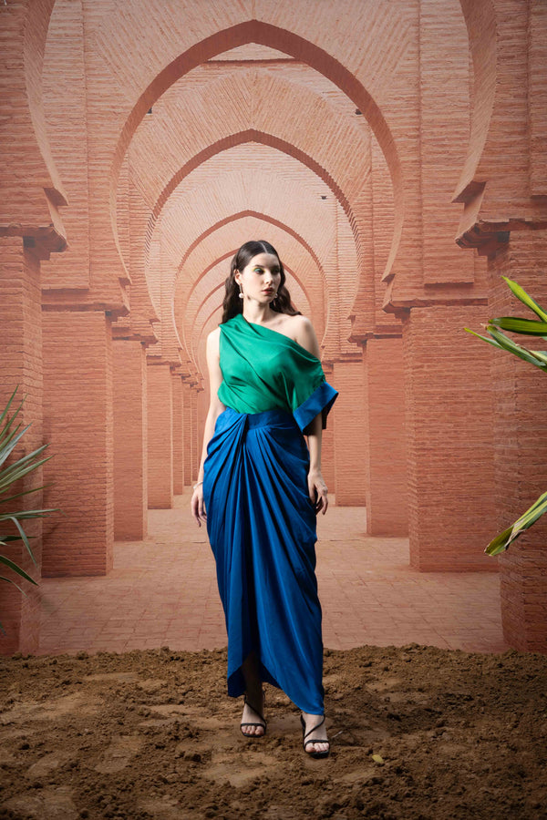 Blue dhoti skirt