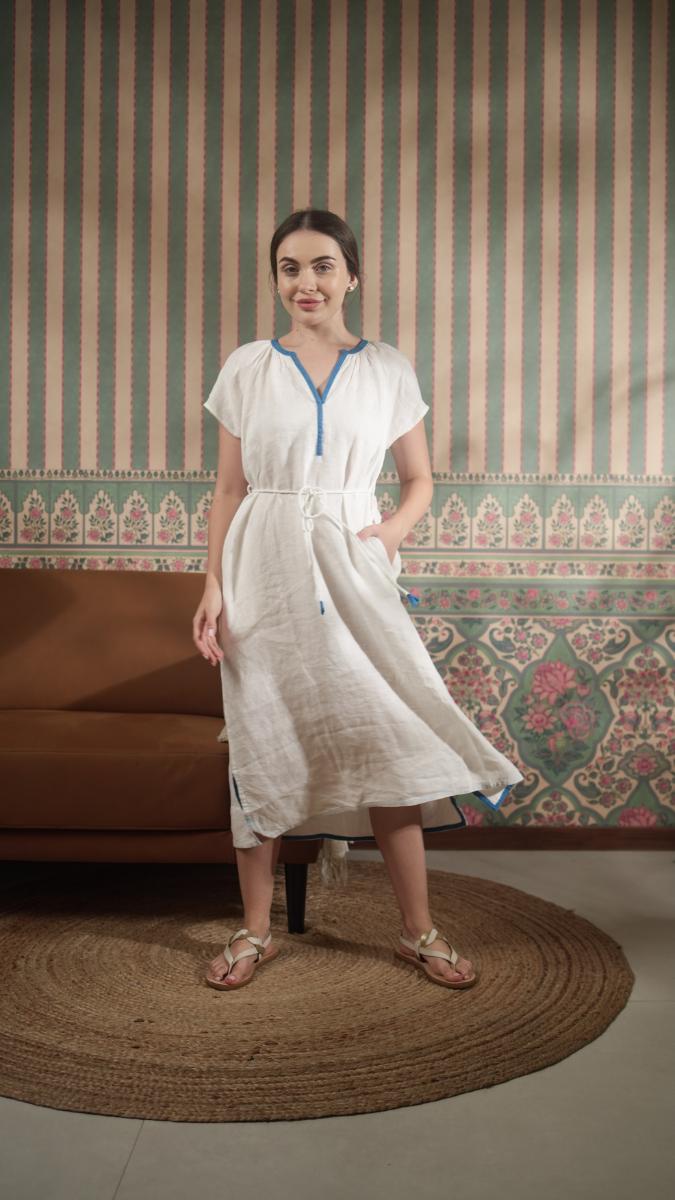 Pure Linen Solid Dresses