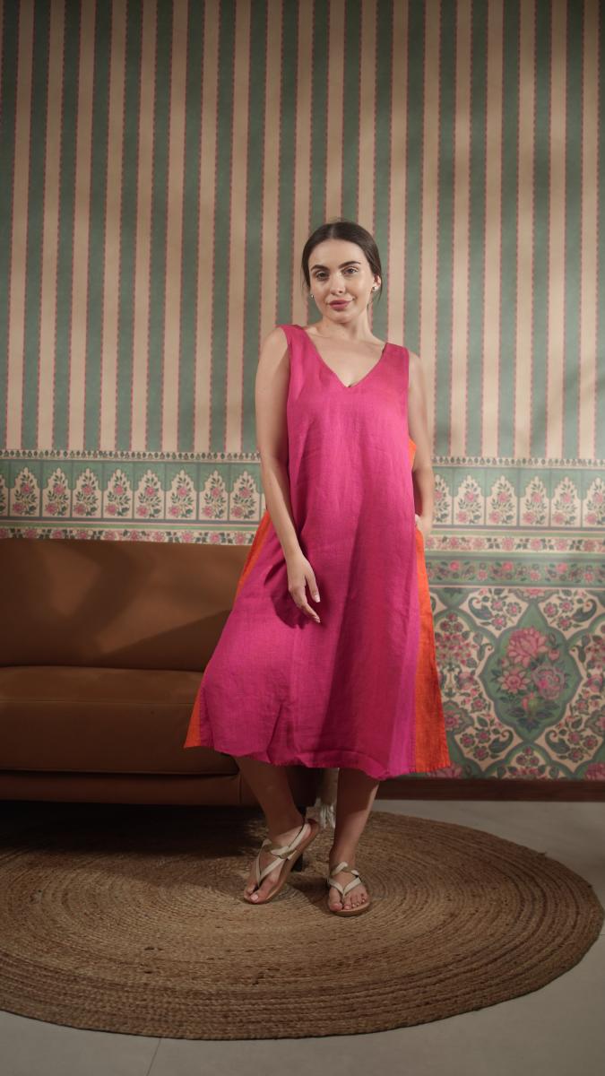 Pure Linen Solid Dresses