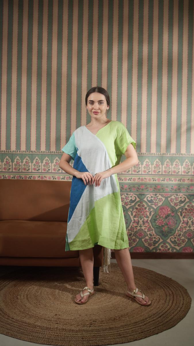 Pure Linen Solid Dresses