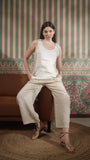 Color Block Round Neck Tank With Classic Pant With Zipper And Button