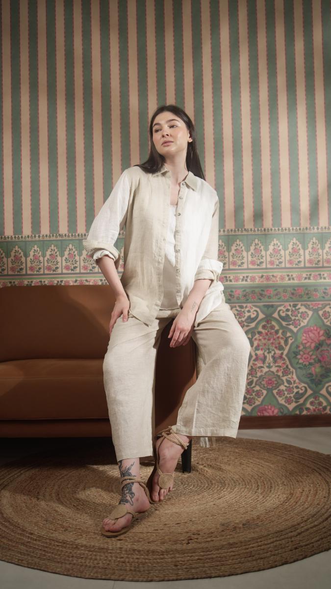 Color Block Linen Co-Ord Set