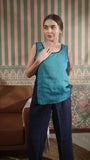 Color Block Round Neck Tank Top