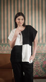Color Block Round Neck Tunic -Front Pocket Princess Cut Pant