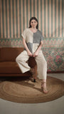 Color Block Round Neck Tunic -Front Pocket Princess Cut Pant