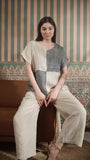Color Block Round Neck Tunic -Front Pocket Princess Cut Pant