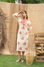 Printed Schiffli Relaxed Fit Midi Dress