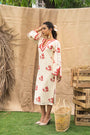 Printed Schiffli Relaxed Fit Midi Dress