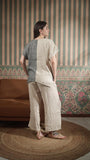 Color Block Round Neck Tunic -Front Pocket Princess Cut Pant