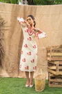 Printed Schiffli Relaxed Fit Midi Dress