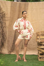 Printed Schiffli Shirt Adorned