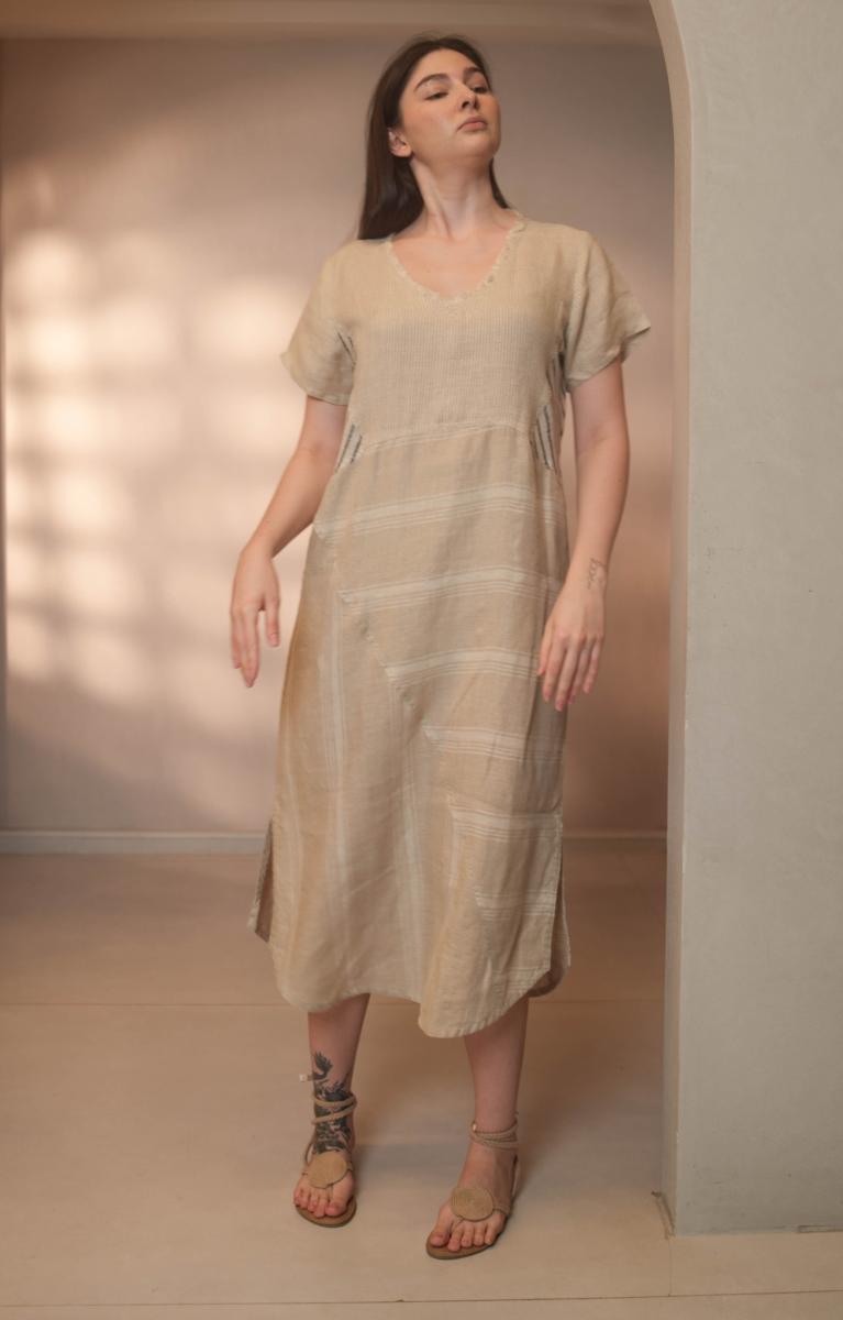 Ora Dresspatchwork Combo 01 Sand Multi