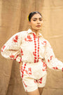 Printed Schiffli Shirt Adorned