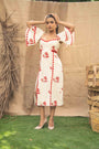 Printed Schiffli Dress With Slits At The Front