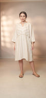 Enza Dressshadow Stripe White/Natural