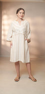 Enza Dressshadow Stripe White/Natural