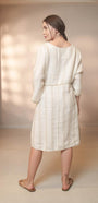 Enza Dressshadow Stripe White/Natural