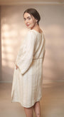 Enza Dressshadow Stripe White/Natural