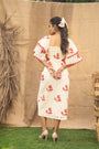 Printed Schiffli Dress With Slits At The Front