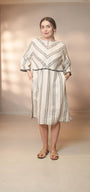 Enza Dressbedford Stripe White/Black
