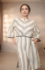 Enza Dressbedford Stripe White/Black