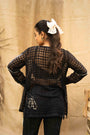 A Set Of 3, Consists Of A Sheer Checkered Shrug