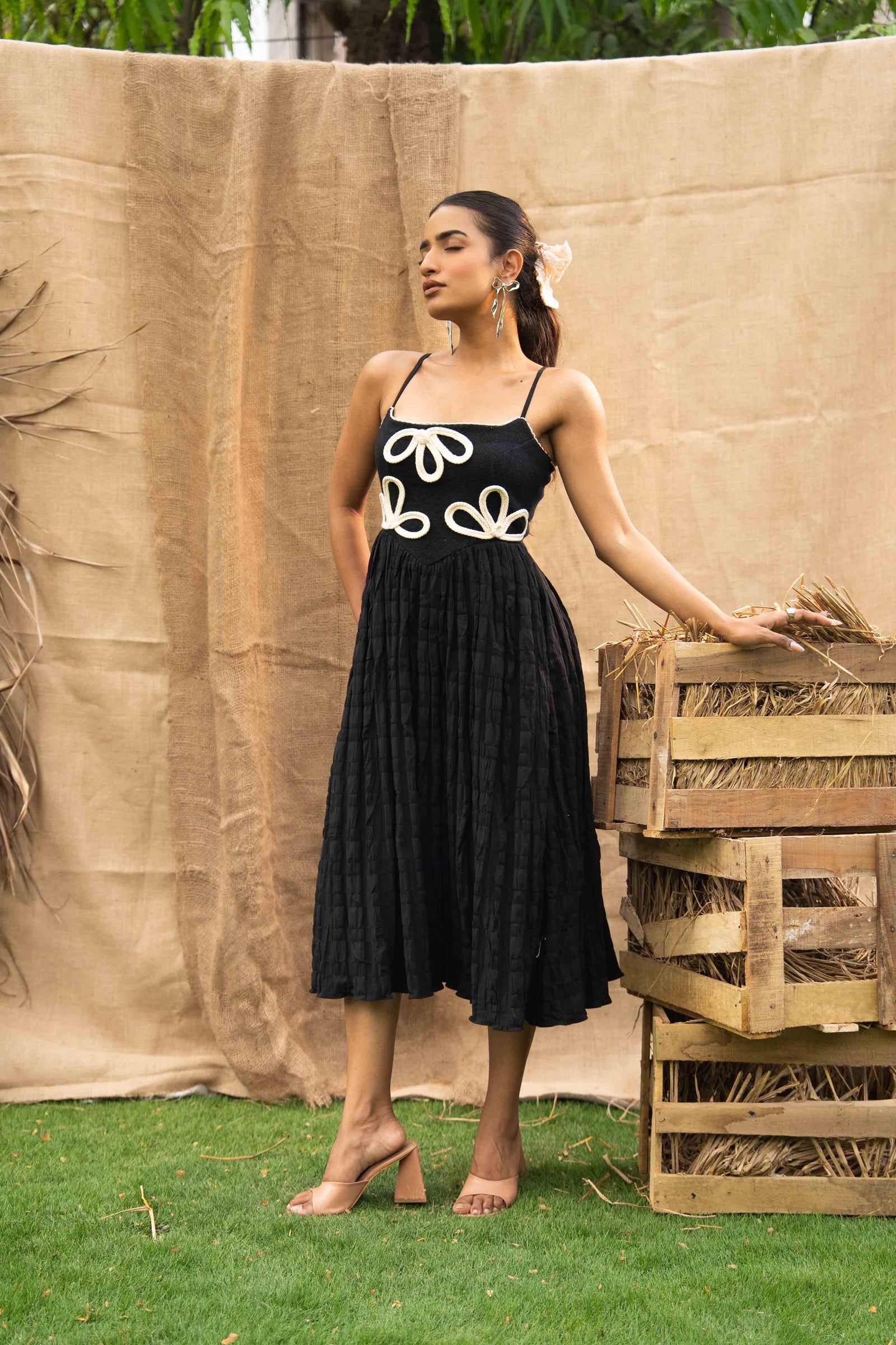 A Fit And Flare Dress, Adorned With Handembroidered