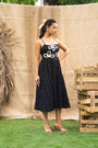 A Fit And Flare Dress, Adorned With Handembroidered