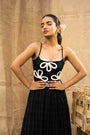 A Fit And Flare Dress, Adorned With Handembroidered