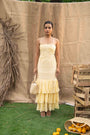 Fitted Knitted Butter Yellow Maxi Dress