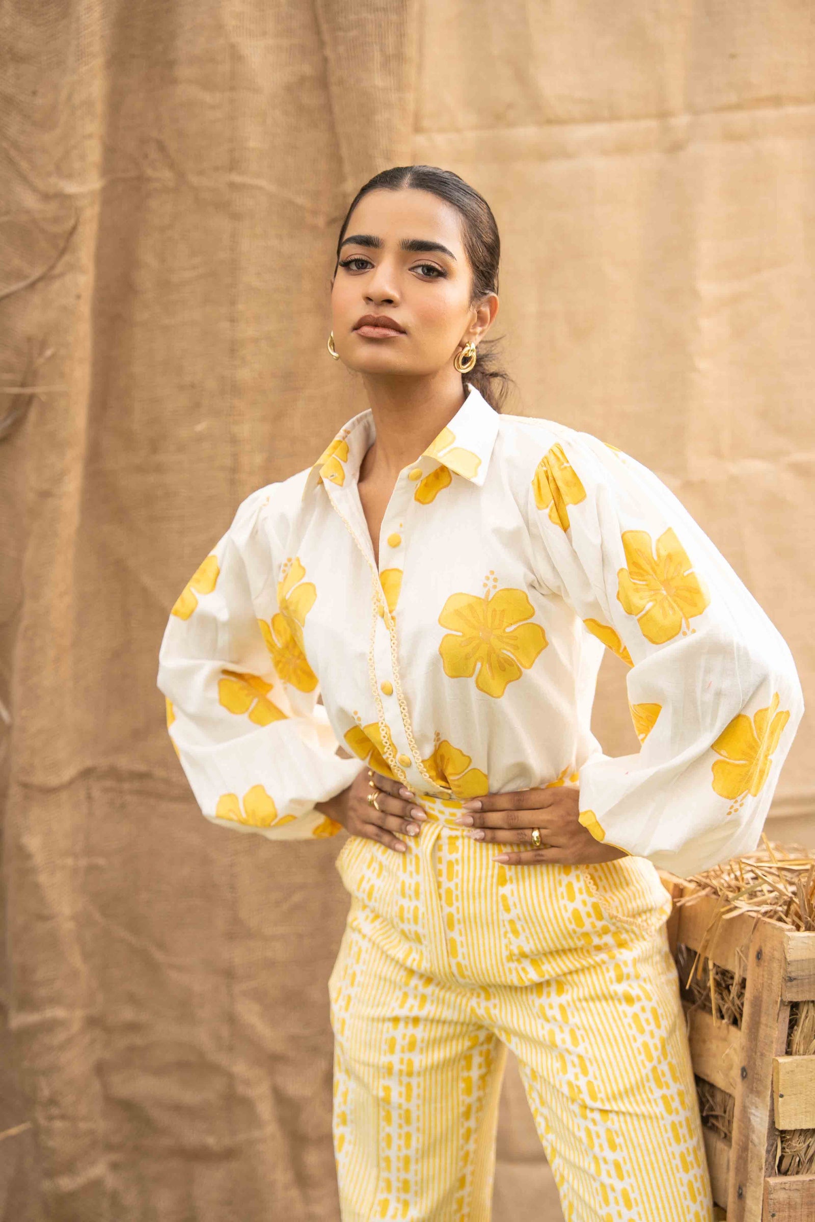 Printed Coord Set, Combination Of Floral Print And Geometry