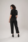 Black Modal Satin Shirt Seamlessly Blends Structure With Fluidity