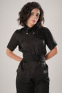 Black Modal Satin Shirt Seamlessly Blends Structure With Fluidity