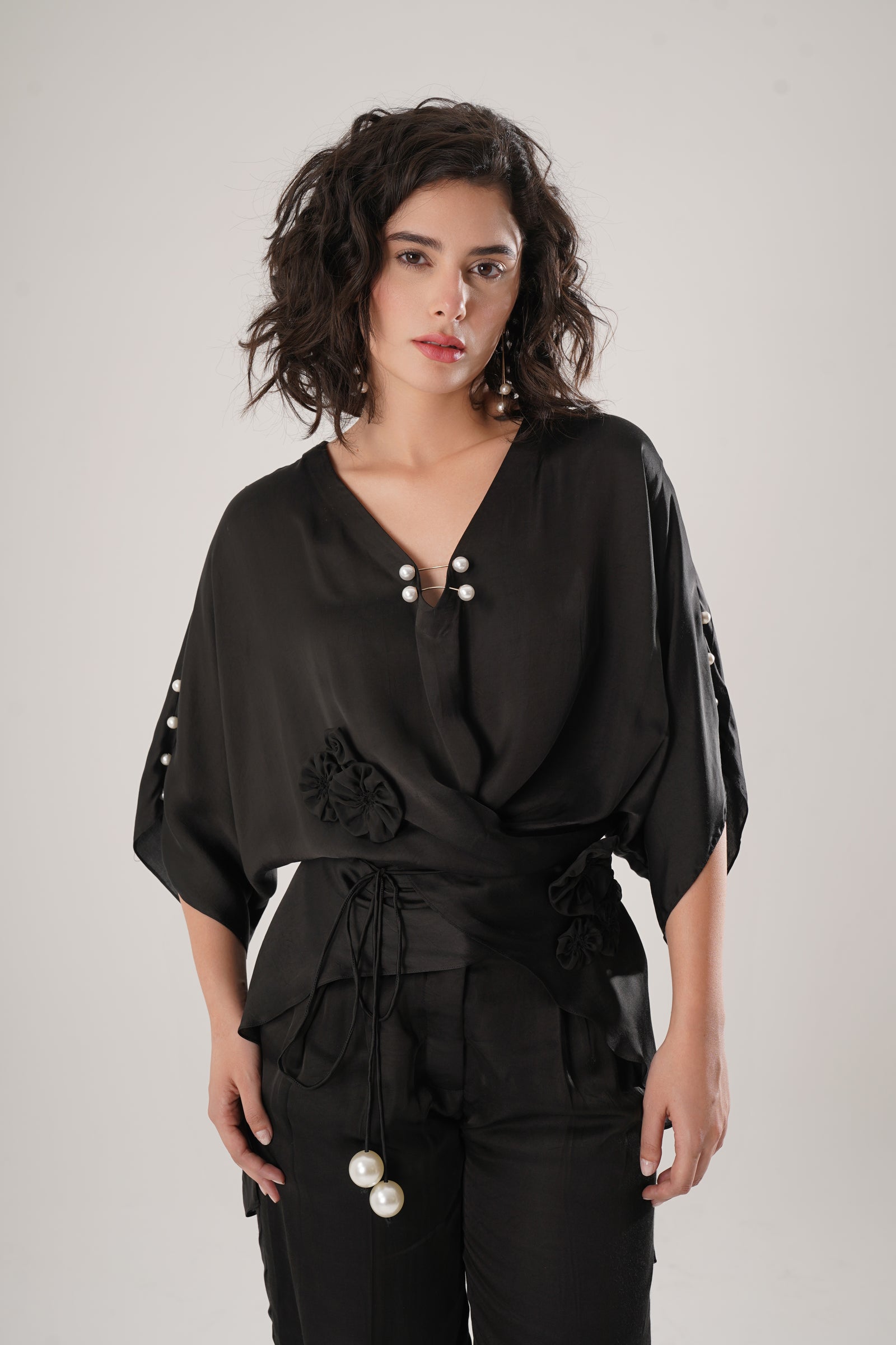 Black Modal Satin Top