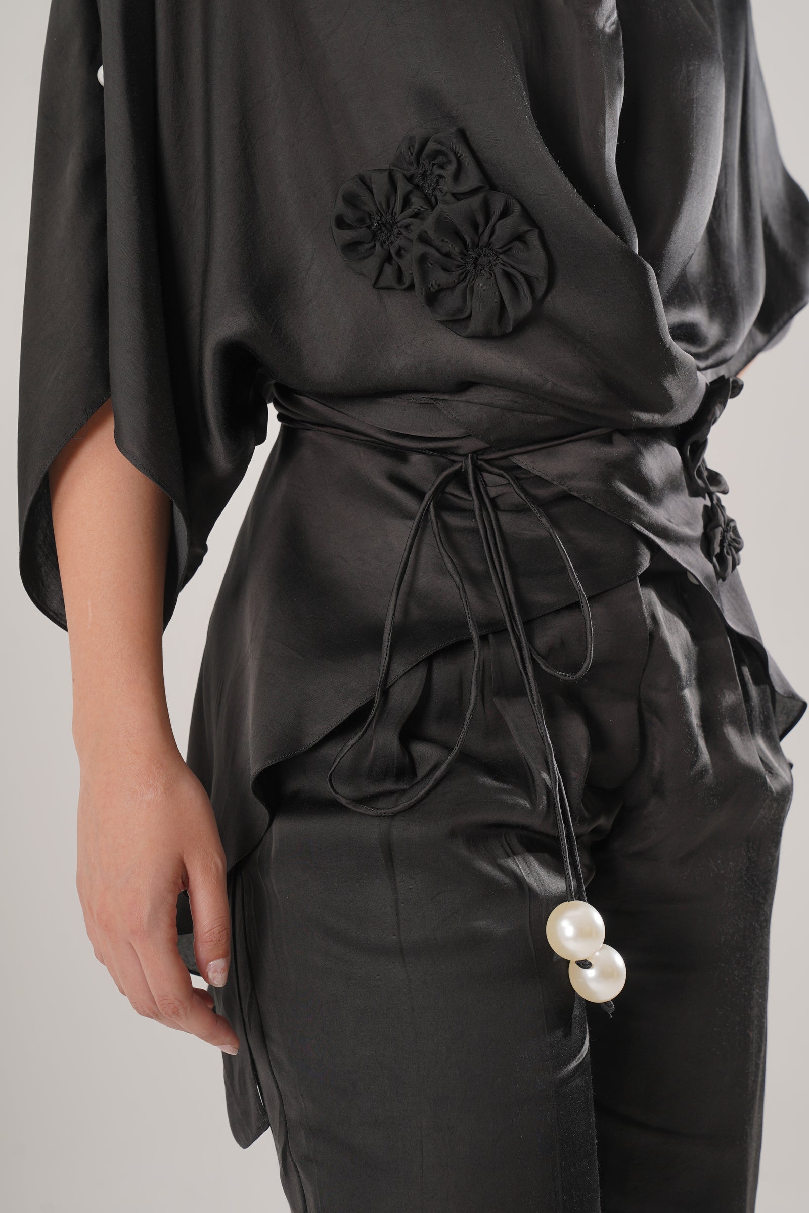 Black Modal Satin Top