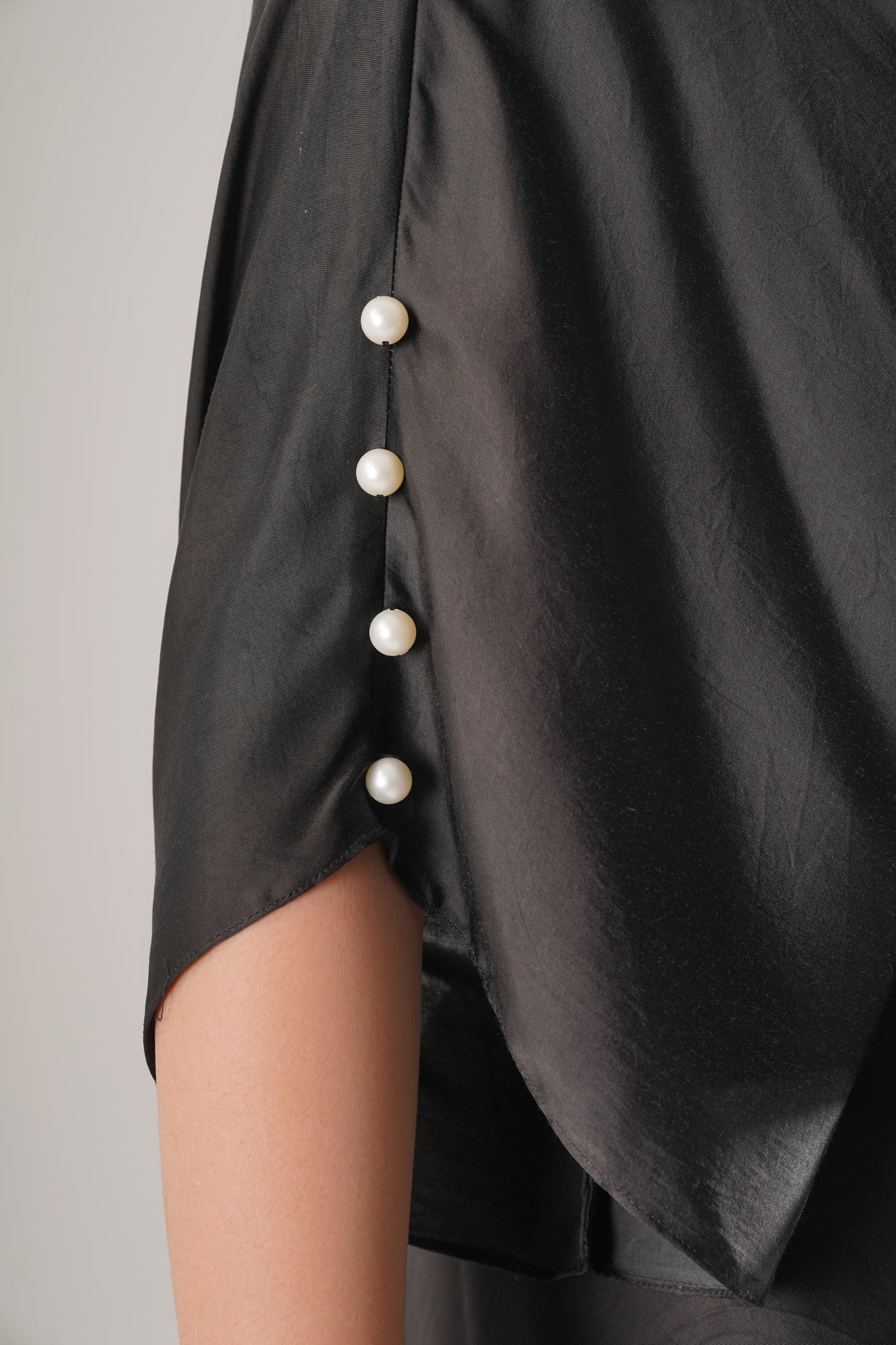 Black Modal Satin Top