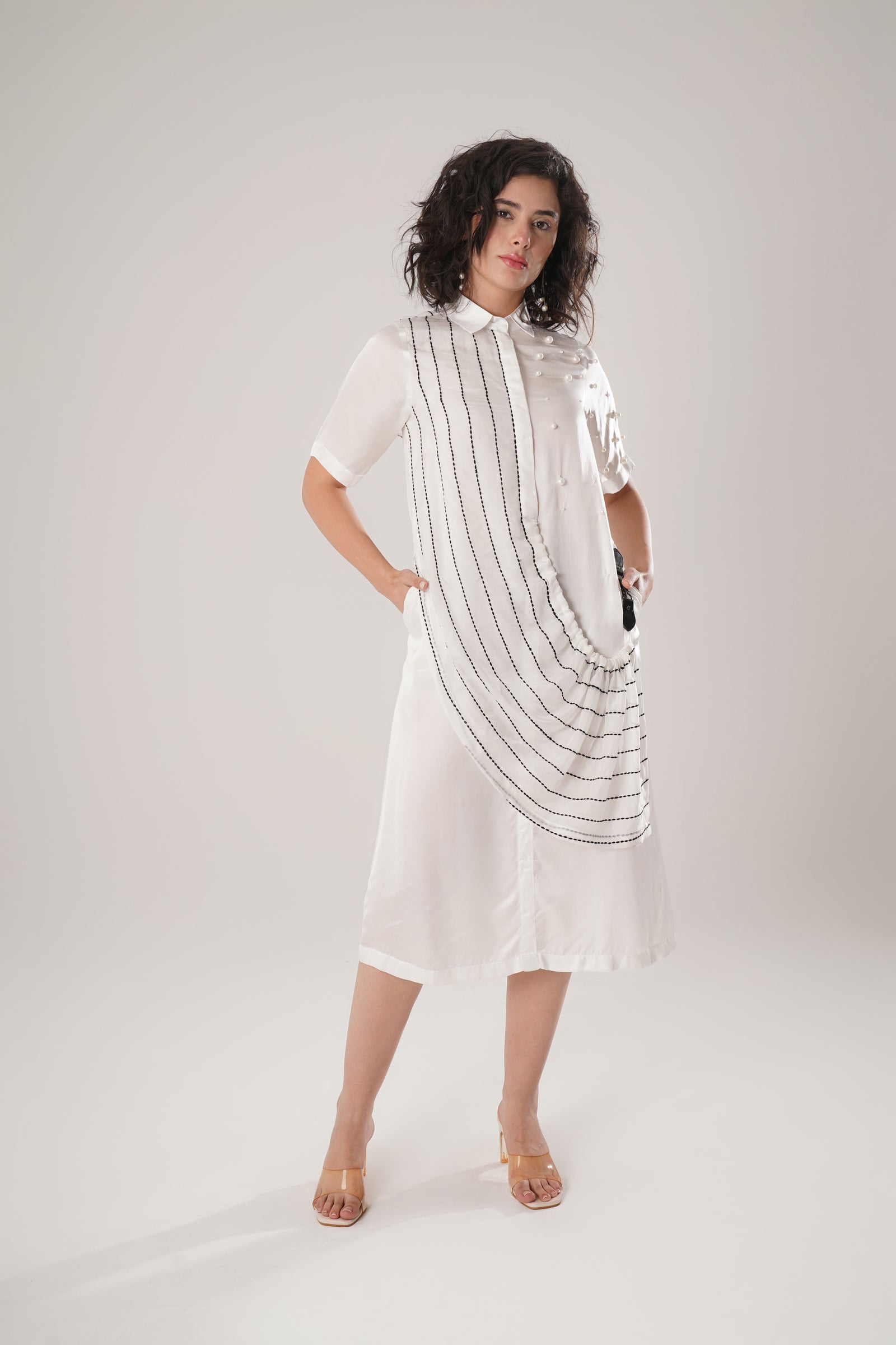 White Midi Dress Crafted From Luxurious Modal Satin