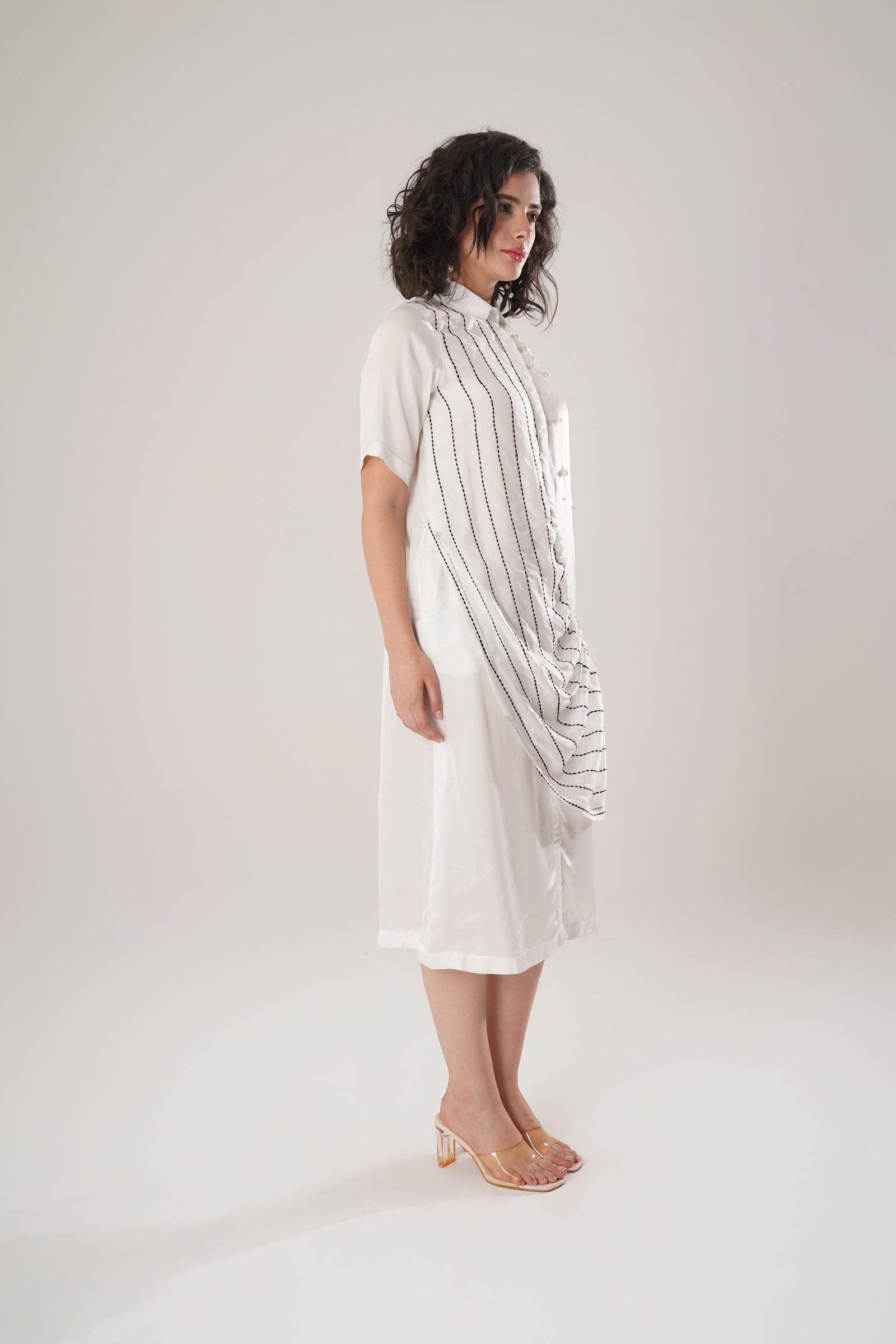 White Midi Dress Crafted From Luxurious Modal Satin
