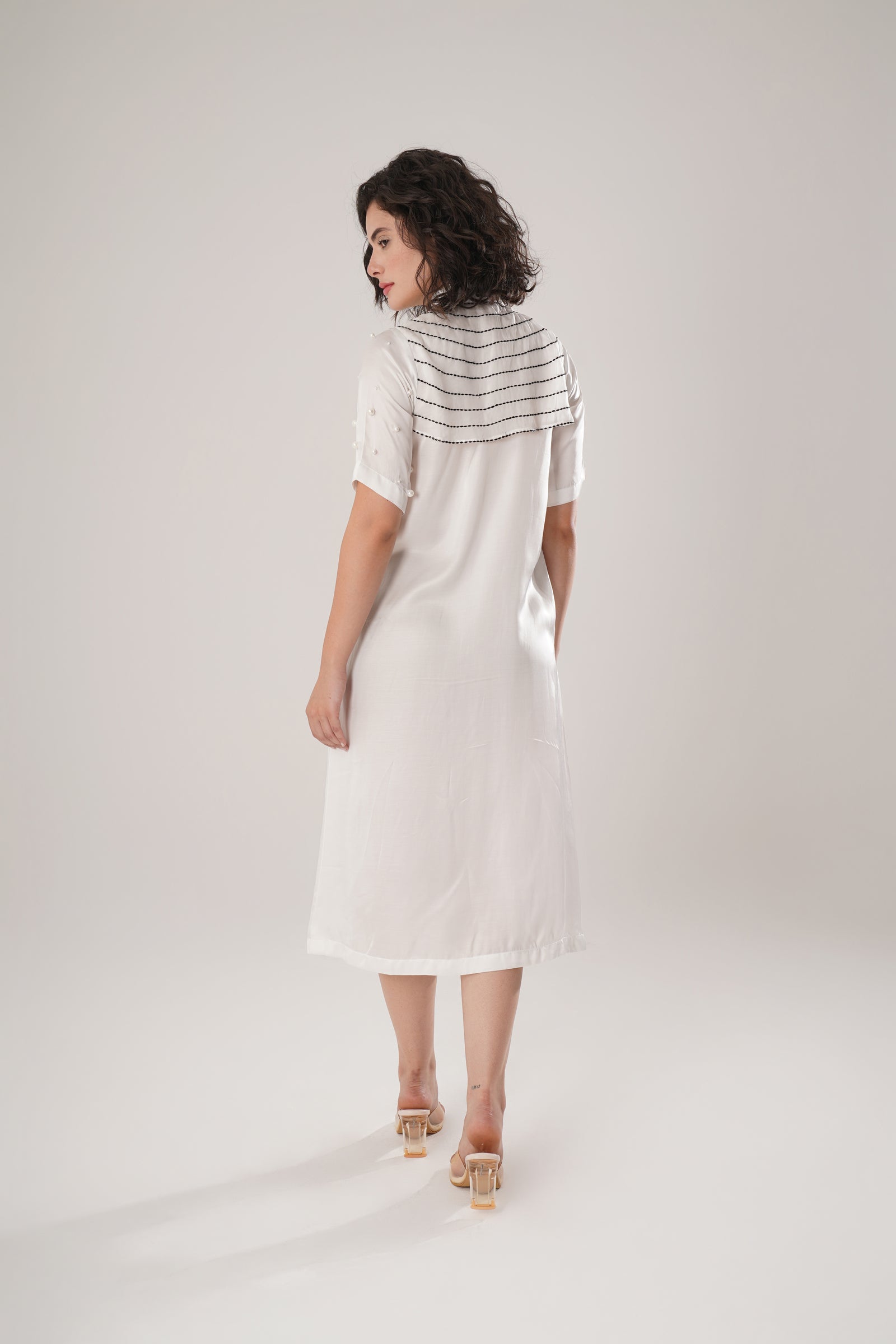 White Midi Dress Crafted From Luxurious Modal Satin