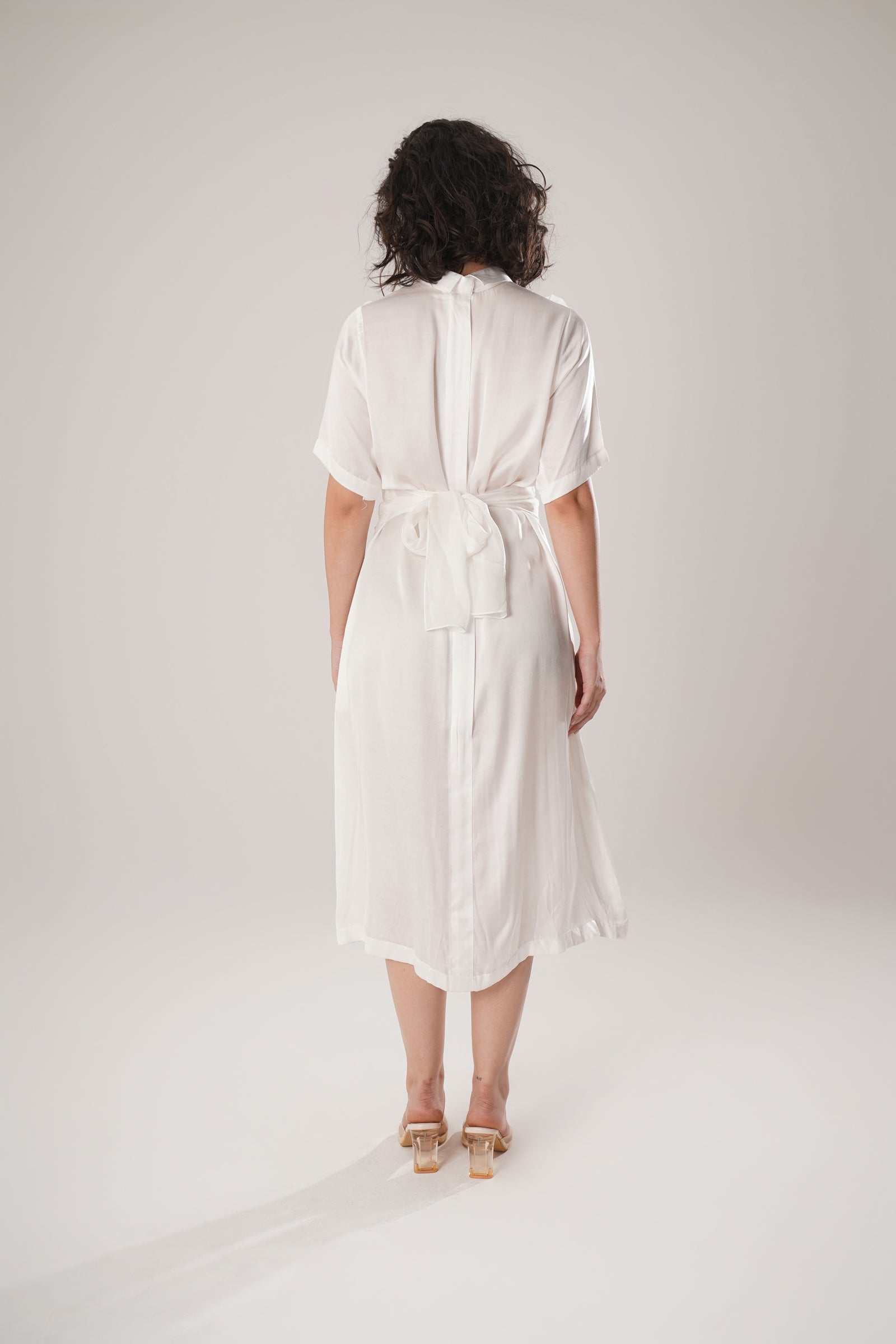 White Modal Satin Dress Is The Epitome Of Effortless Sophistication