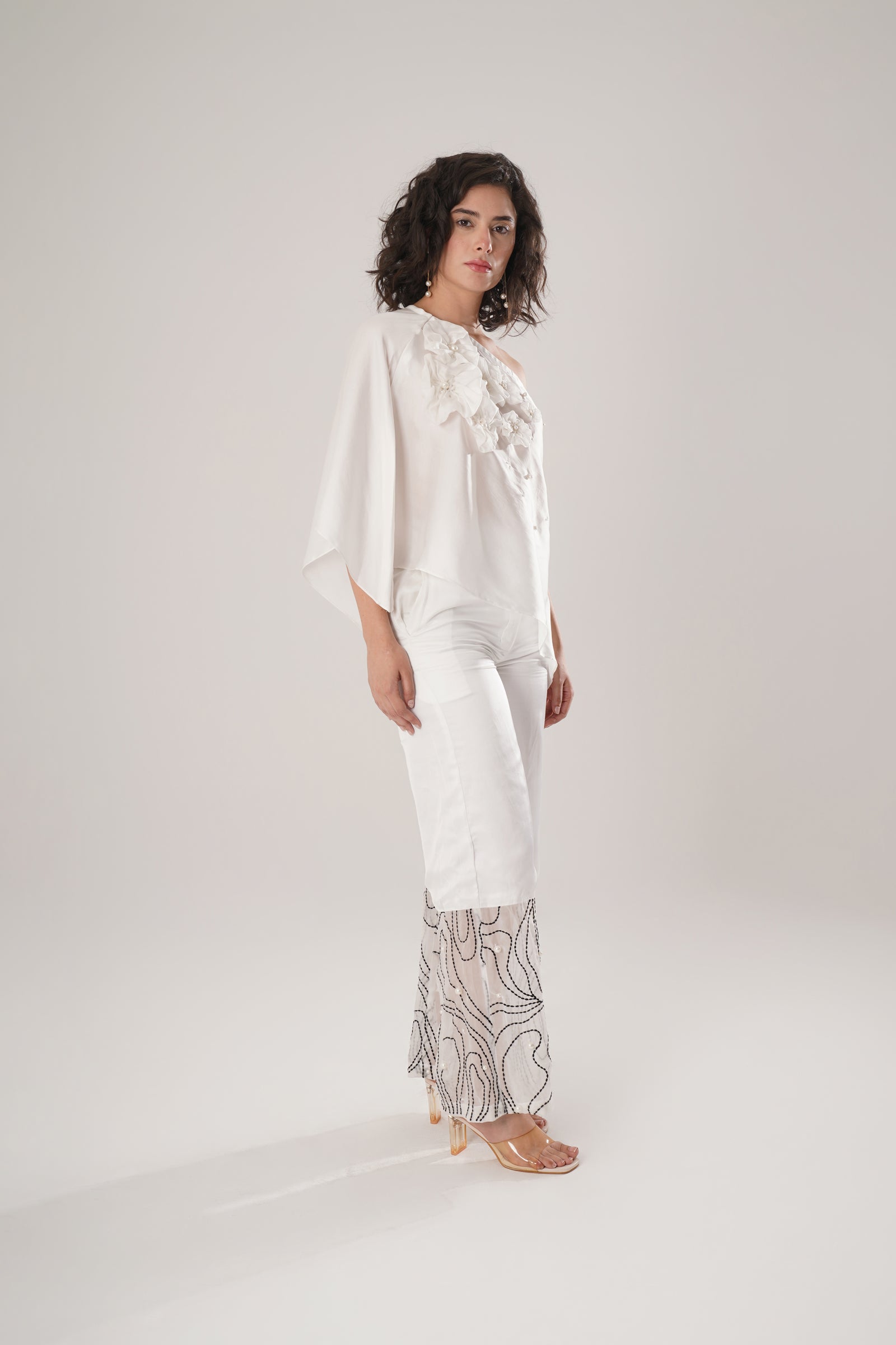 Effortlessly Graceful Wide-Legged White Pants