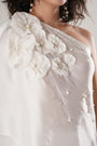 White Asymmetric Off-Shoulder Top