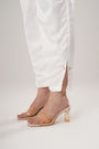 Effortlessly Chic Narrow Trousers White