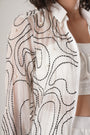 Embroidered Zip-Front White Shirt Is Crafted From Ethereal Paper Silk