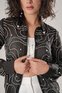 Embroidered Zip-Front Black Shirt Is Crafted From Ethereal Paper Silk