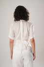 White Modal Satin Shirt Seamlessly Blends Structure With Fluidity