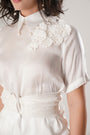 White Modal Satin Shirt Seamlessly Blends Structure With Fluidity