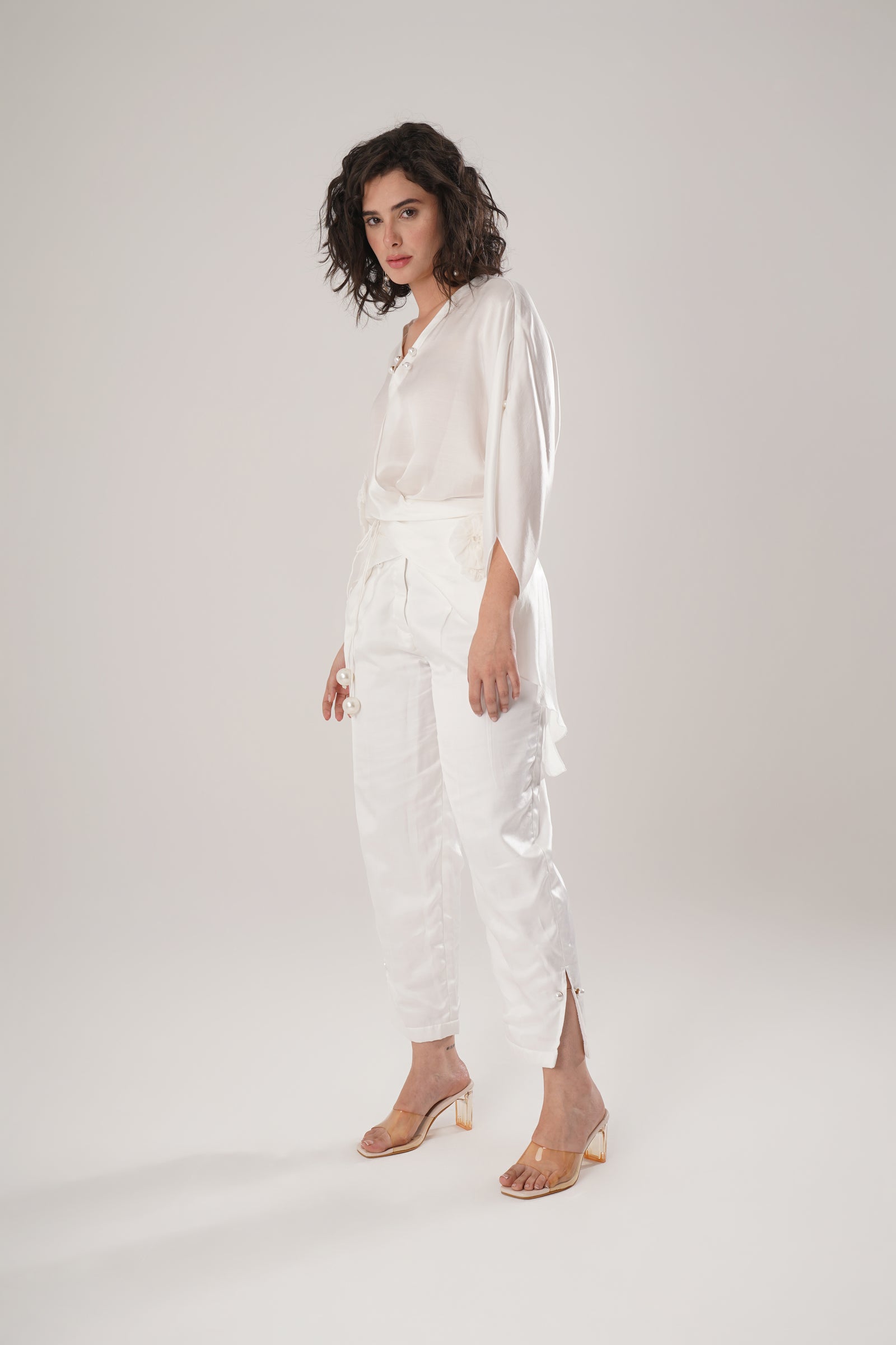 White Modal Satin Top